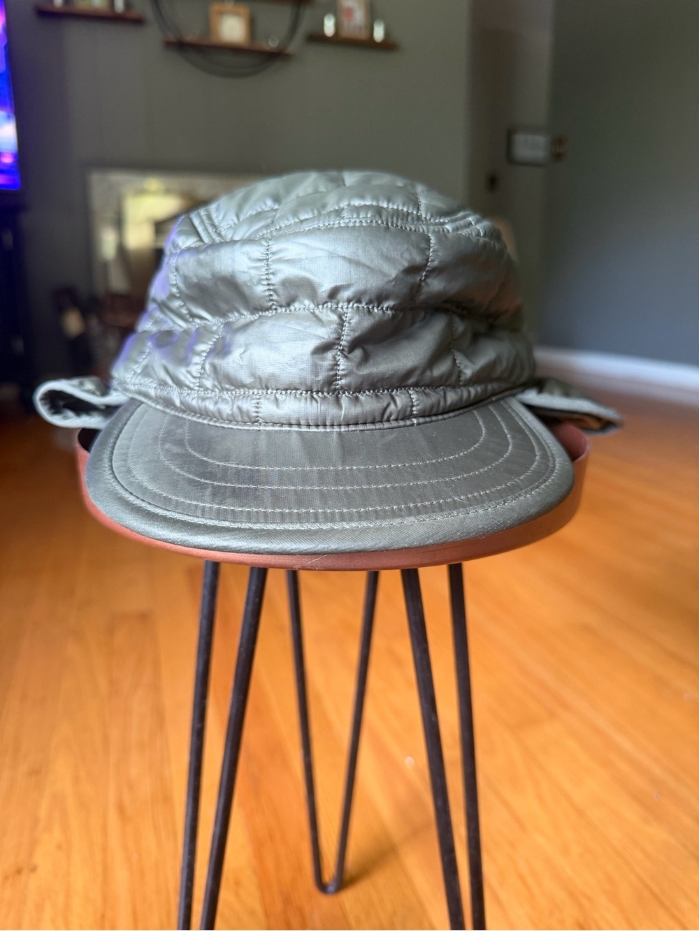 Patagonia Nano Puff Trapper Hat in Olive Green